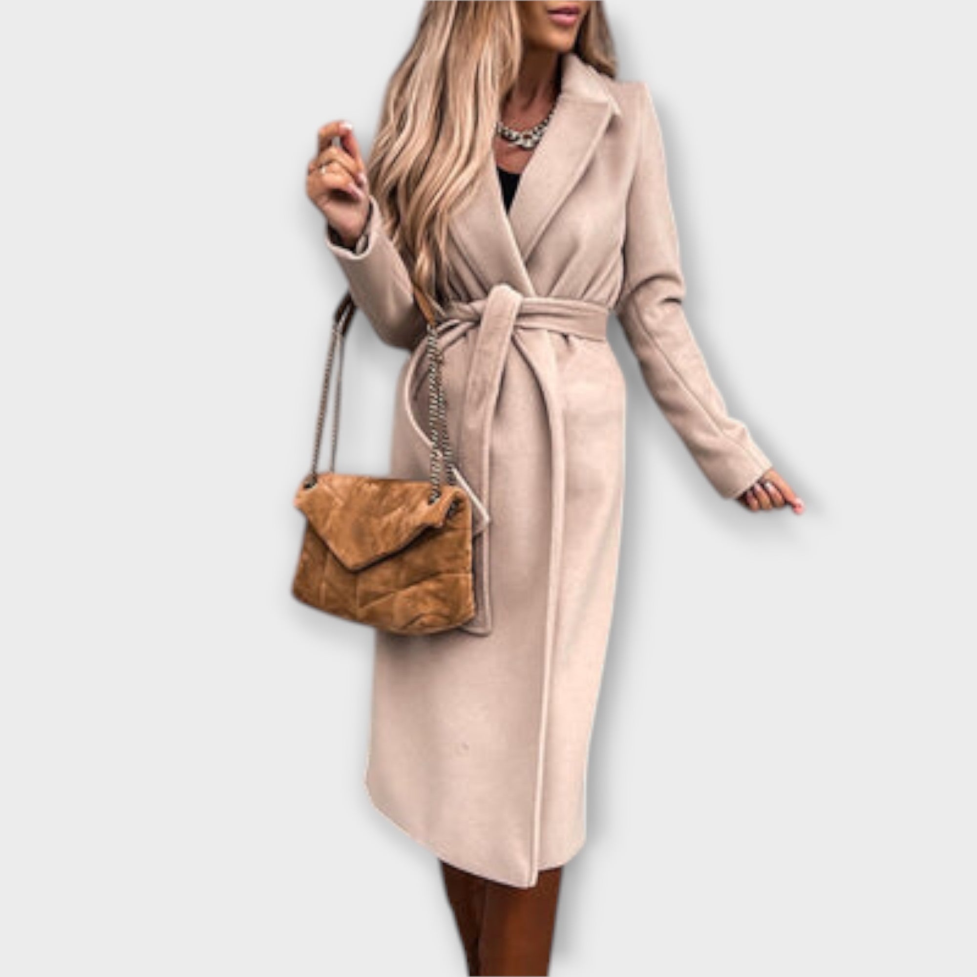 Eliza - Cappotto Lungo Elegante con Fiocchi