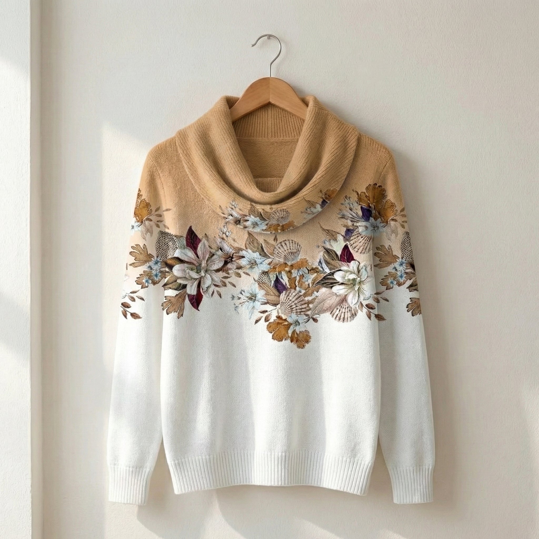 Amore | Maglione floreale con collo morbido
