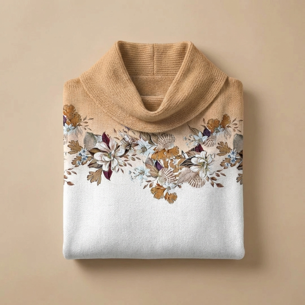 Amore | Maglione floreale con collo morbido