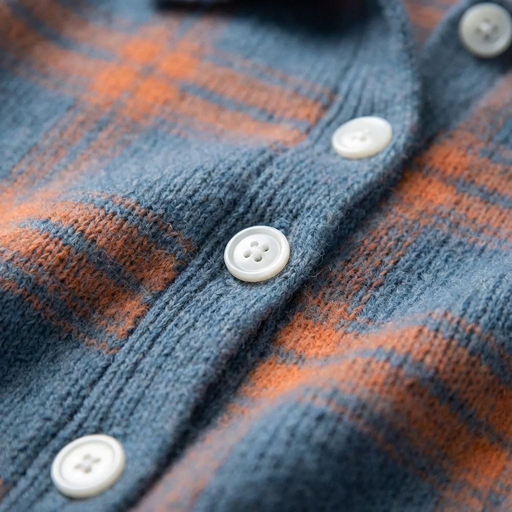 Victoria | Maglione Retro in lana artigianale con Contrasto Casual